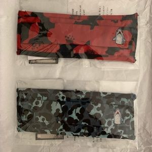 Coach Sharky Red Floral and Blue Camo Face Mask 2 Pack Bundle